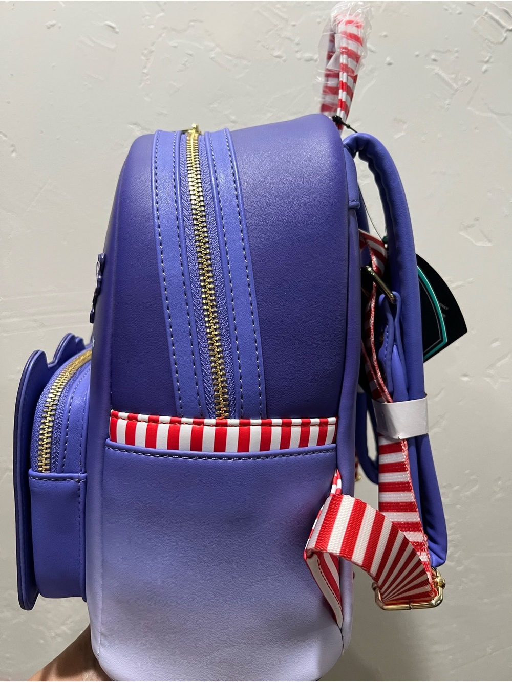 Disney Loungefly Nightmare Before Christmas Purple Holiday Mini Backpack - Picture 3 of 4